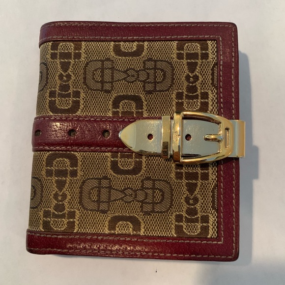 AUTH Gucci Brown Red Horsebit Monogram Wallet - Picture 2 of 10